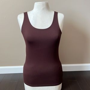 NWT Only Hearts brown scoop neck fitted tank-low back or low front sz M